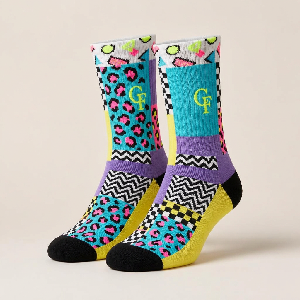 Courtflair Crew socks — Retro Pop Art
